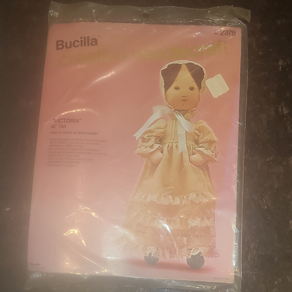 Bucilla Victorian Doll Dress Kit - Tan and White